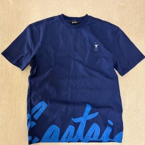 Men's Dark Blue Graphic Short Sleeve Tee
